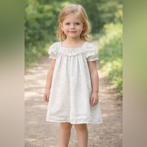 Joie White Floral formal dress Floral jacquard puff sleeve